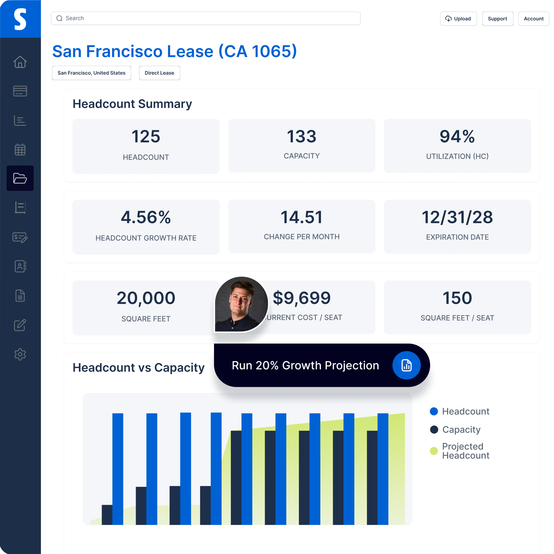 Spacebase headcount module